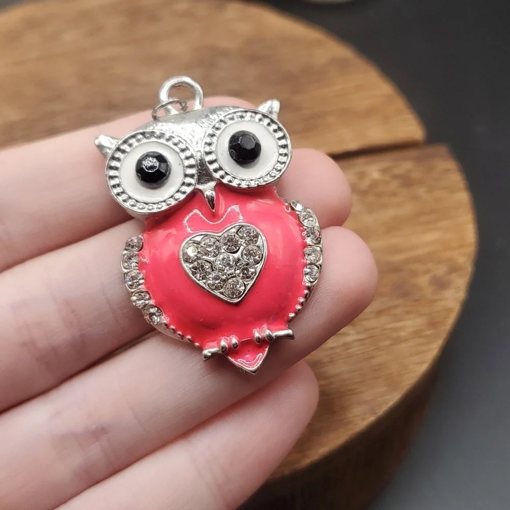Sparkling‎ cute owl pendant - Picture 2 of 2